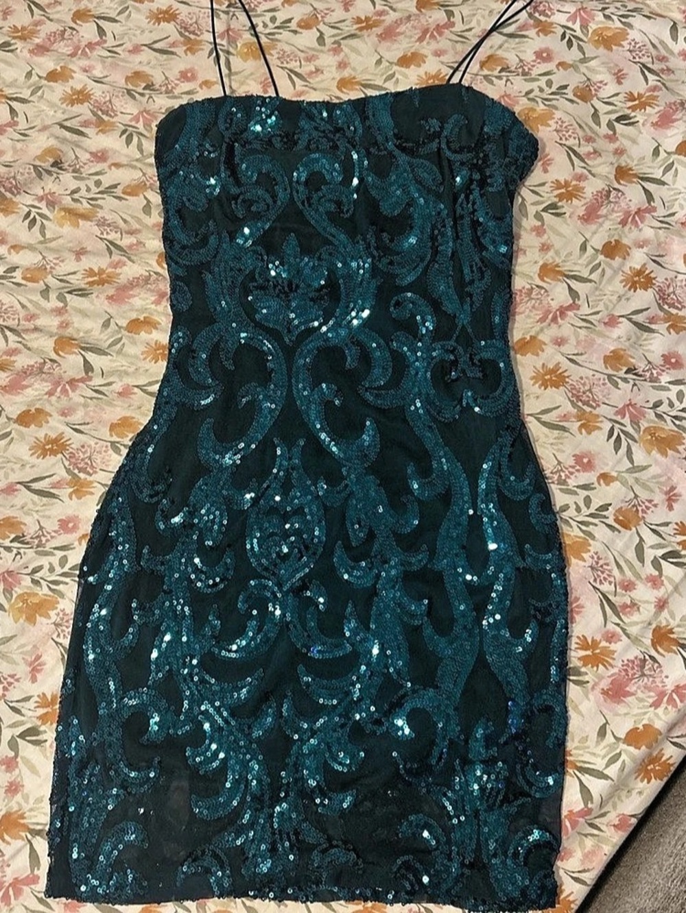 Emerald green mini dress